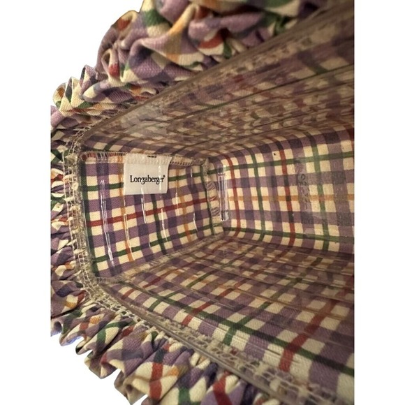 Longaberger Handwoven Picnic Basket With Fabric Liner and Plastic Protector - Picture 5 of 7